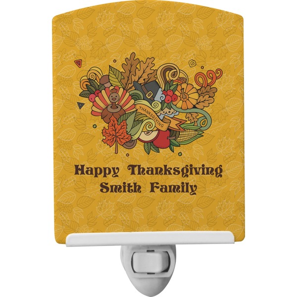 Custom Happy Thanksgiving Ceramic Night Light (Personalized)