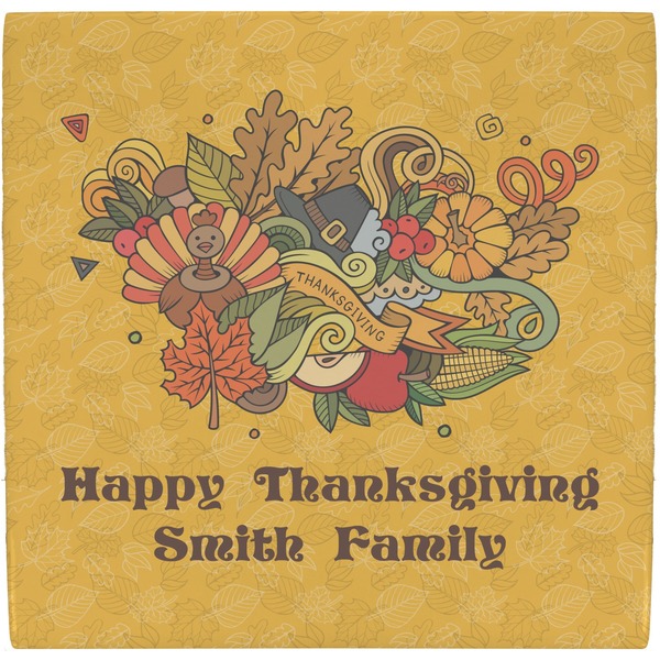 Custom Happy Thanksgiving Ceramic Tile Hot Pad (Personalized)