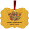 Happy Thanksgiving Metal Frame Ornament - Double Sided w/ Name or Text