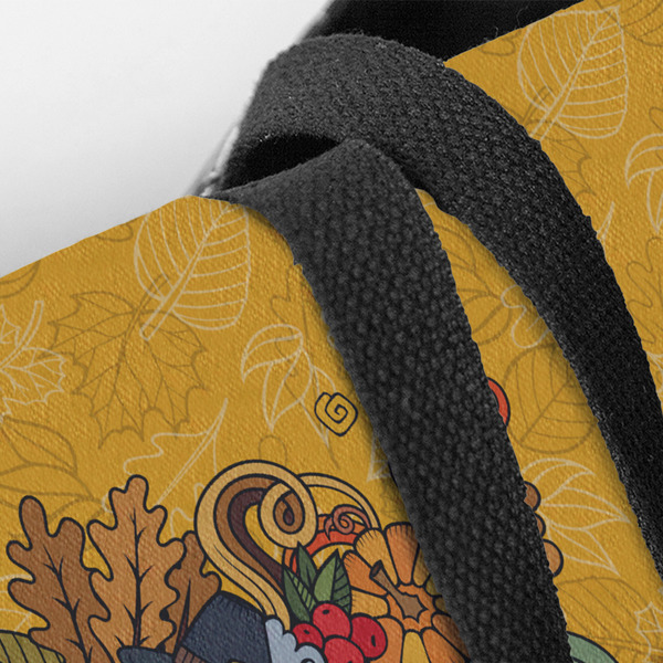 Happy Thanksgiving Closeup of Tote w/Black Handles