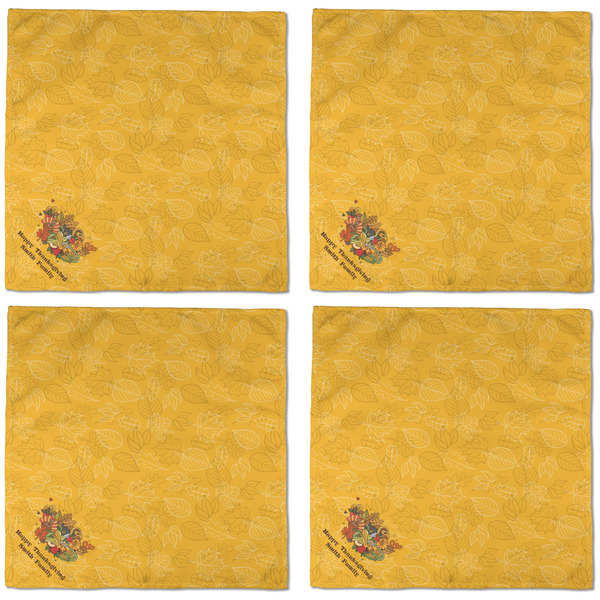 Happy Thanksgiving Cloth Napkins - Personalized Dinner (APPROVAL) Set of 4