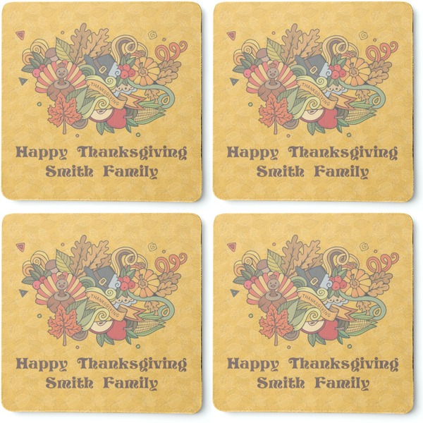 Happy Thanksgiving Coaster Rubber Back - Apvl
