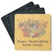 Happy Thanksgiving Square Rubber Backed Coasters - Set of 4 (Personalized)