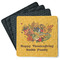 Happy Thanksgiving Square Rubber Backed Coasters - Set of 4 (Personalized)