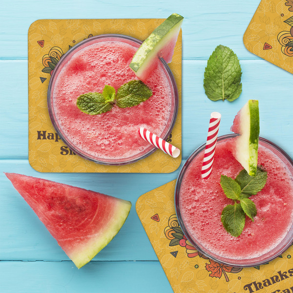 Happy Thanksgiving Coaster Set - LIFESTYLE