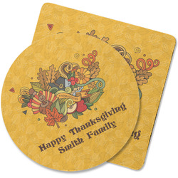 Happy Thanksgiving Rubber Backed Coaster (Personalized)