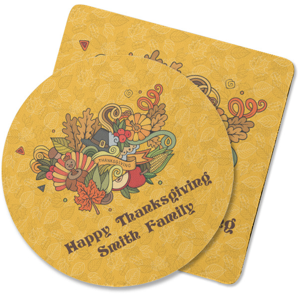 Custom Happy Thanksgiving Rubber Backed Coaster (Personalized)