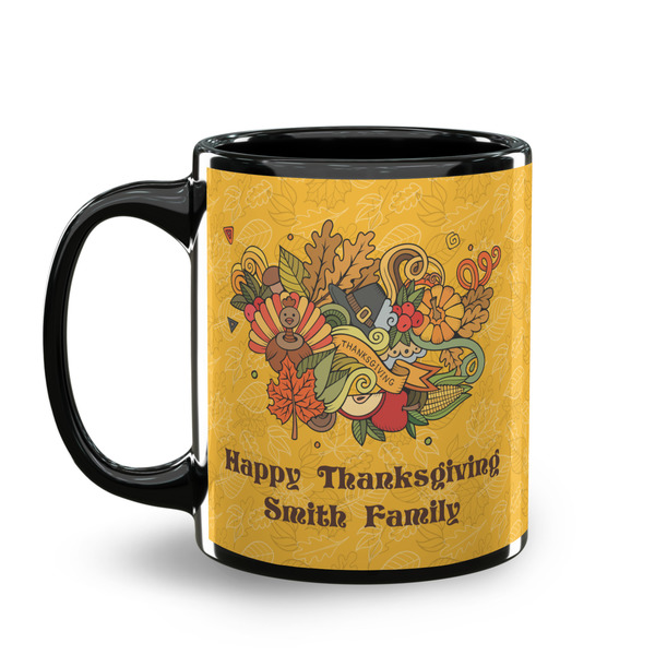 Happy Thanksgiving Coffee Mug - 11 oz - Black