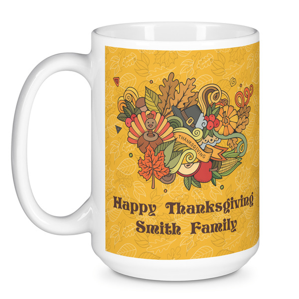 Happy Thanksgiving Coffee Mug - 15 oz - White