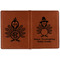 Happy Thanksgiving Cognac Leather Passport Holder Outside Double Sided - Apvl