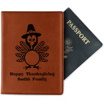Happy Thanksgiving Passport Holder - Faux Leather (Personalized)