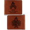 Happy Thanksgiving Cognac Leatherette Bifold Wallets - Front and Back