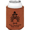 Happy Thanksgiving Cognac Leatherette Can Sleeve - Single Front