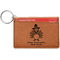 Happy Thanksgiving Cognac Leatherette Keychain ID Holders - Front Credit Card