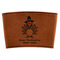 Happy Thanksgiving Cognac Leatherette Mug Sleeve - Flat