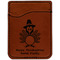 Happy Thanksgiving Cognac Leatherette Phone Wallet close up