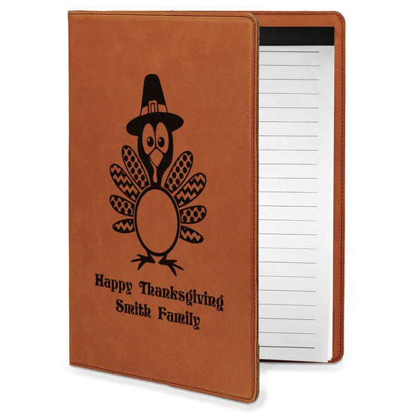 Custom Happy Thanksgiving Leatherette Portfolio with Notepad - Small - Double Sided (Personalized)