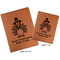 Happy Thanksgiving Cognac Leatherette Portfolios with Notepads - Compare Sizes