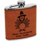 Happy Thanksgiving Cognac Leatherette Wrapped Stainless Steel Flask