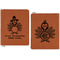 Happy Thanksgiving Cognac Leatherette Zipper Portfolios with Notepad - Double Sided - Apvl