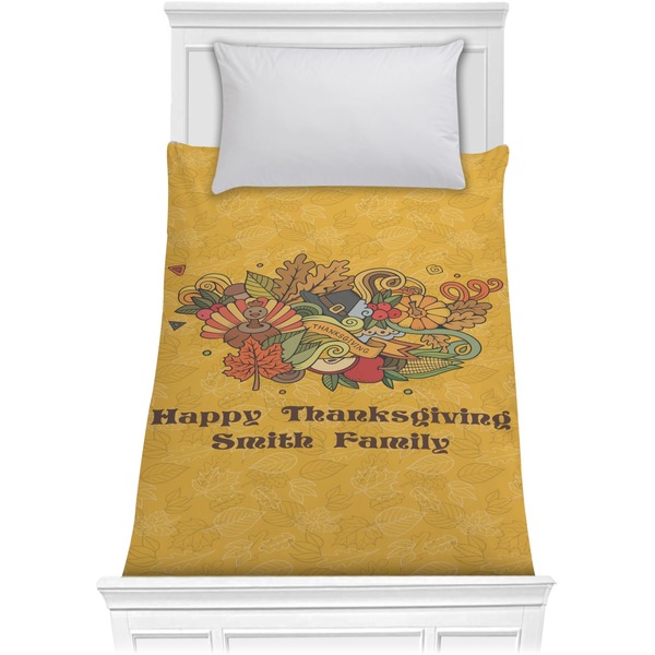 Custom Happy Thanksgiving Comforter - Twin (Personalized)