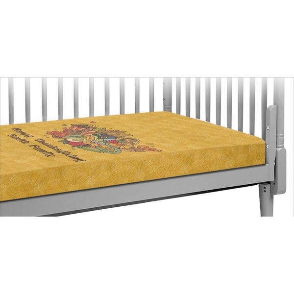 Custom Happy Thanksgiving Crib Fitted Sheet (Personalized)