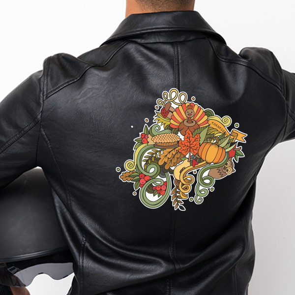 Happy Thanksgiving Custom Shape Iron On Patches - XXXL - APPROVAL