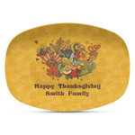 Happy Thanksgiving Plastic Platter - Microwave & Oven Safe Composite Polymer (Personalized)