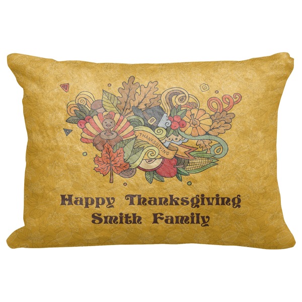 Custom Happy Thanksgiving Decorative Baby Pillowcase - 16"x12" (Personalized)