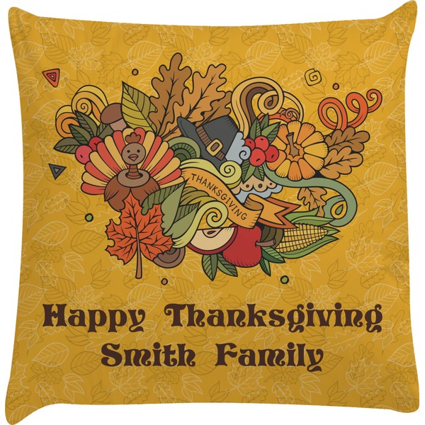 Custom Happy Thanksgiving Decorative Pillow Case (Personalized)