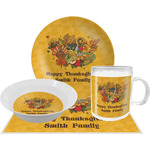Happy Thanksgiving Dinner Set - Single 4 Pc Setting w/ Name or Text