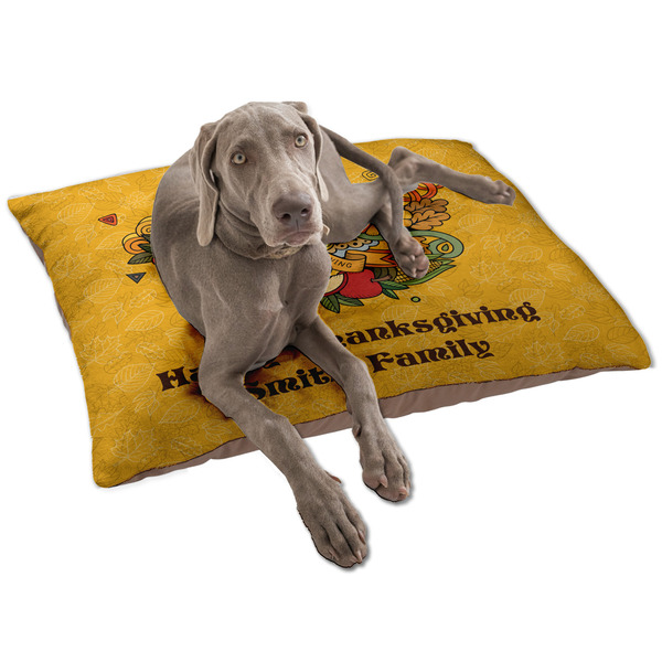 Custom Happy Thanksgiving Dog Bed - Large w/ Name or Text