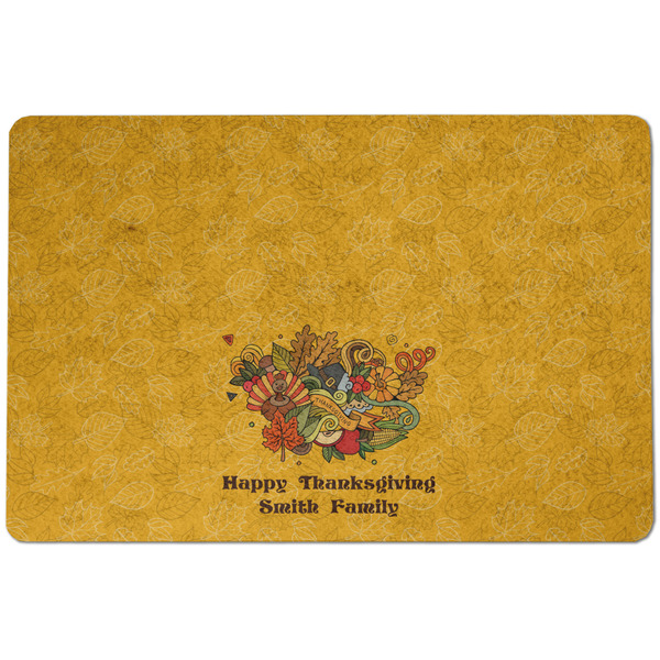 Custom Happy Thanksgiving Dog Food Mat w/ Name or Text