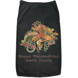 Happy Thanksgiving Black Pet Shirt - M (Personalized)