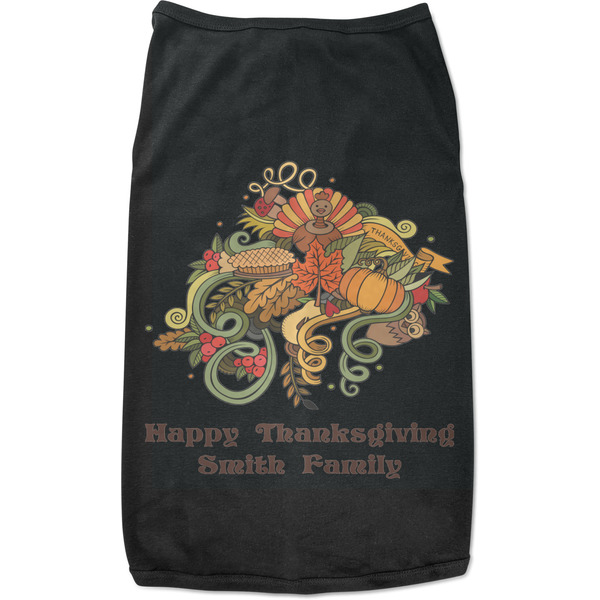 Custom Happy Thanksgiving Black Pet Shirt - M (Personalized)