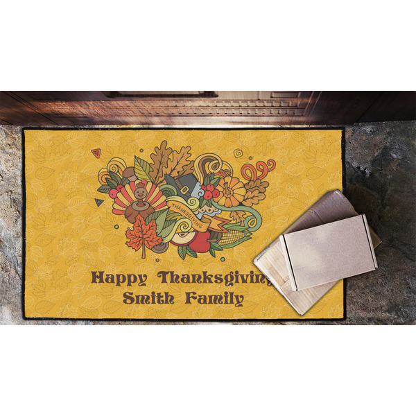 Happy Thanksgiving Door Mat - LIFESTYLE (Lrg)