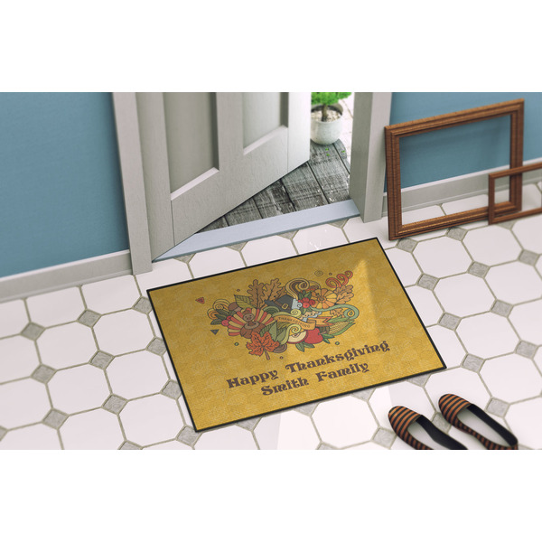 Happy Thanksgiving Door Mat Lifestyle