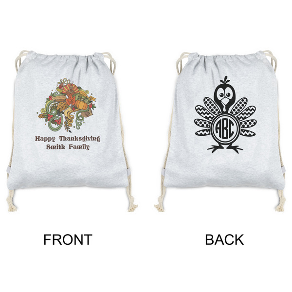 Happy Thanksgiving Drawstring Backpacks - Sweatshirt Fleece - Double Sided - APPROVAL