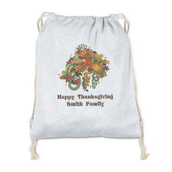 Happy Thanksgiving Drawstring Backpack - Sweatshirt Fleece - Double Sided (Personalized)