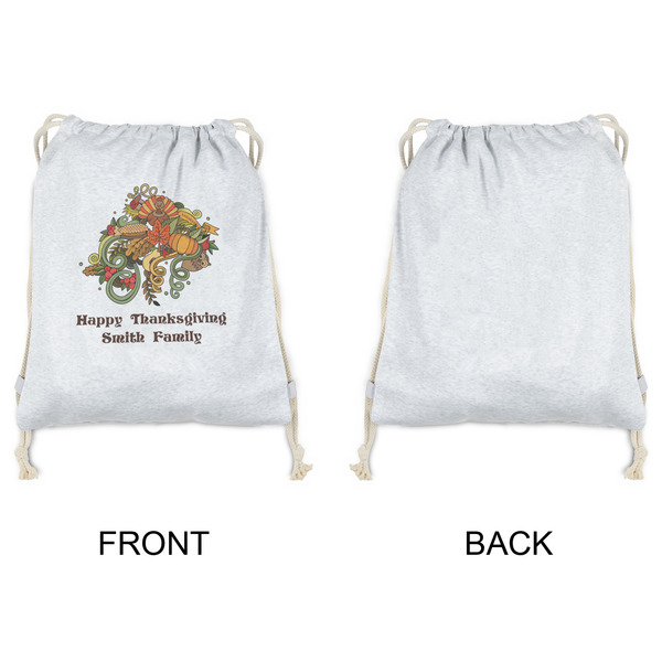 Happy Thanksgiving Drawstring Backpacks - Sweatshirt Fleece - Single Sided - APPROVAL
