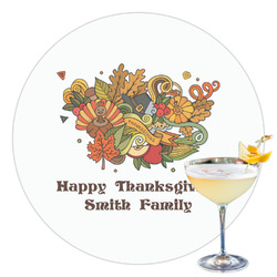 Happy Thanksgiving Printed Drink Topper - 3.5" (Personalized)