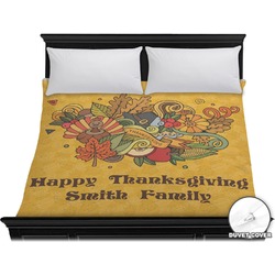 Happy Thanksgiving Duvet Cover - King (Personalized)