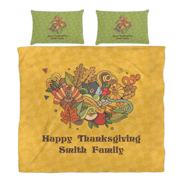 Happy Thanksgiving Duvet Cover Set - King - Alt Approval