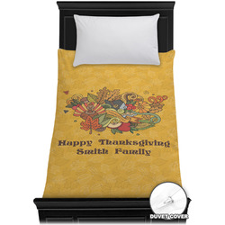 Happy Thanksgiving Duvet Cover - Twin XL (Personalized)