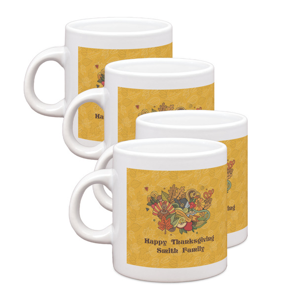 Custom Happy Thanksgiving Single Shot Espresso Cups - Set of 4 (Personalized)