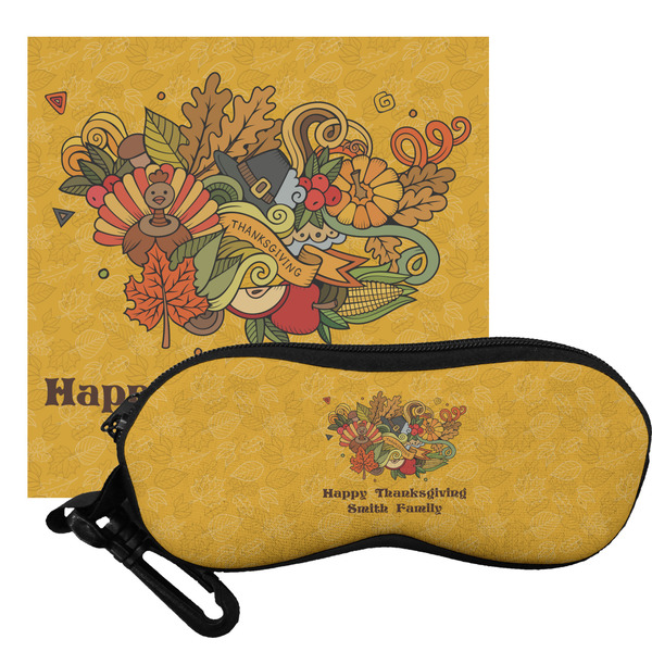 Custom Happy Thanksgiving Eyeglass Case & Cloth (Personalized)
