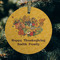 Happy Thanksgiving Frosted Glass Ornament - Round (Lifestyle)