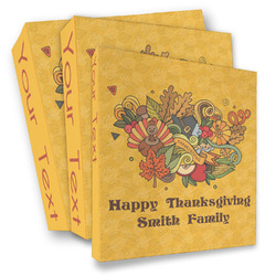 Happy Thanksgiving 3 Ring Binder - Full Wrap (Personalized)