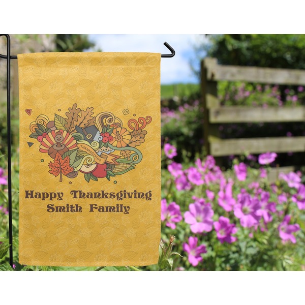 Happy Thanksgiving Garden Flag - Outside In Flowers