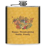 Happy Thanksgiving Genuine Leather Flask (Personalized)